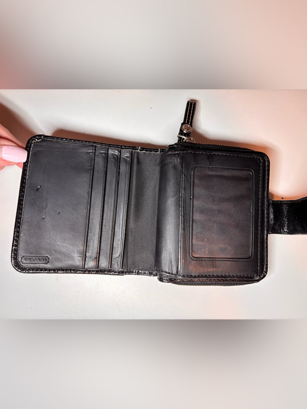 Coach Signature Stripe Slim Medium Wallet **USED** - Picture 2 of 7